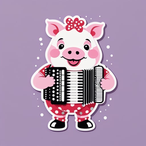 Heo Polka với đàn accordion sticker
