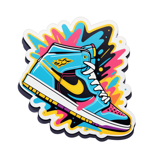 Stylische Sneaker-Drucke sticker
