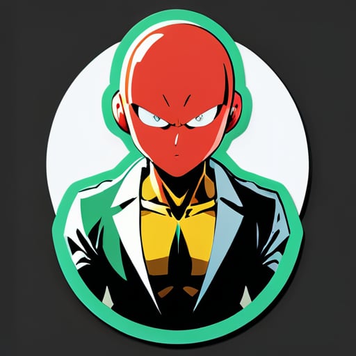 one-punch man with network & information security sticker