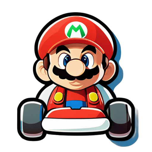 Mario fait de la course sticker