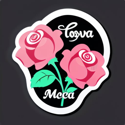 一朵玫瑰，上面寫著我非常愛我的姐妹瑪伊拉、布蘭卡和安娜 sticker