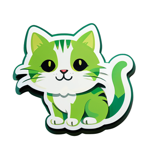 Green cat sticker