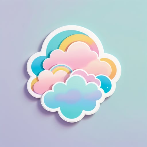 Nubes de tonos pastel soñadoras sticker