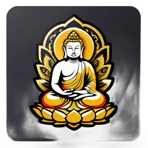 Projetar um baralho de cartas relacionado a imagens de Buda sticker