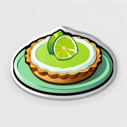 a only key lime pie, cartoon 3D, ios emoji style, png, grey background sticker
