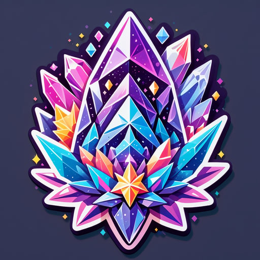 Mystical Crystal Cluster sticker