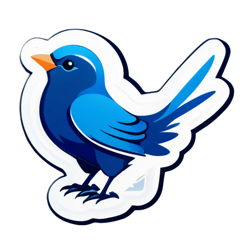 a blue bird logo sticker