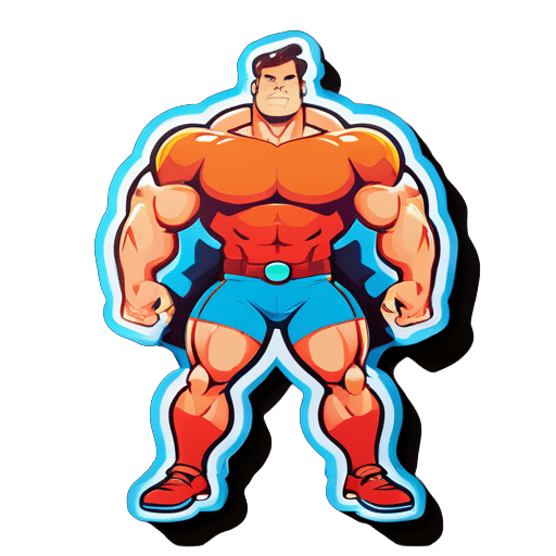 100 muscle man sticker
