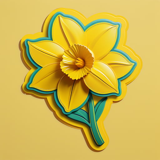 Yellow Daffodil Swinging in the Wind sticker