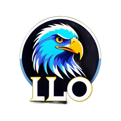 create an studio logo With an eagle and the name ILO sticker