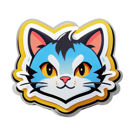 Un logo de un gatito sticker