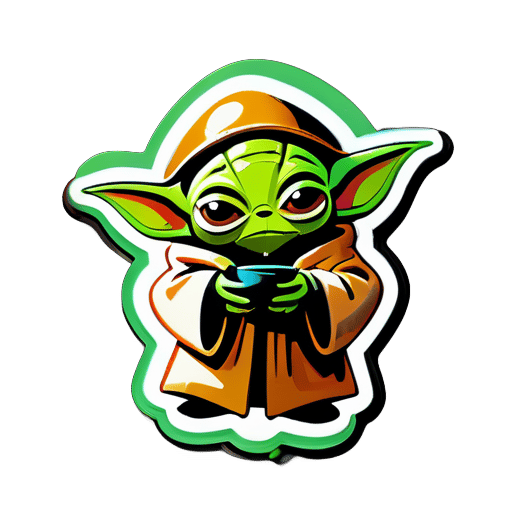 Alien gentil Modus Yoda BB sticker