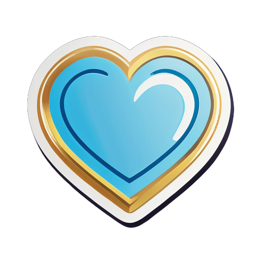 Por favor, gere uma imagem de logotipo de alta resolução com um formato de coração e uma categoria de joias. sticker