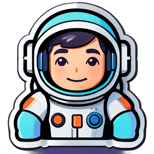 Image d'astronaute dans le style Nintendo, dessinée d'un seul trait sticker
