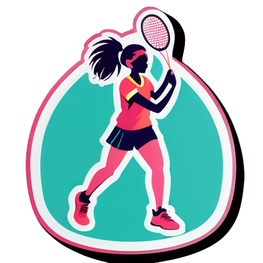 badminton girl sticker