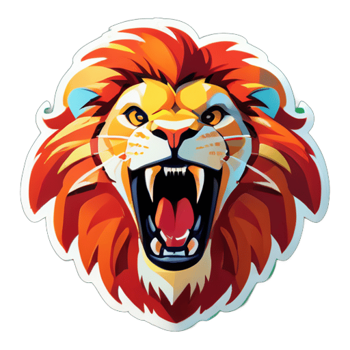 Lion is roaring  sticker