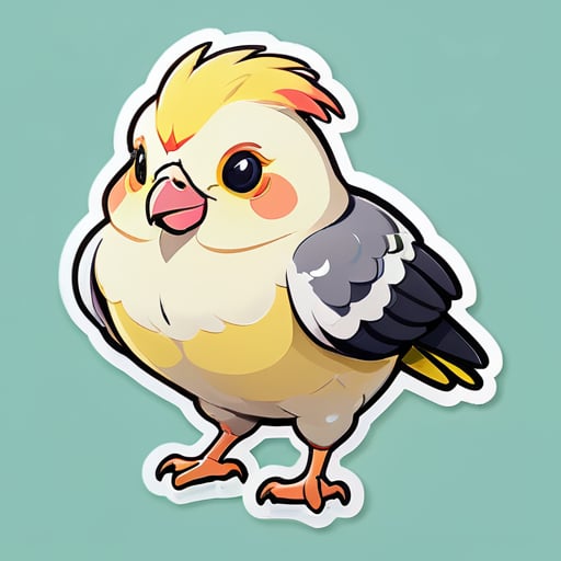  a fat cute cockatiel sticker
