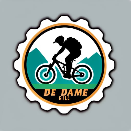 一個帶有"de charme"字樣的標誌，關於山地車的下坡俱樂部 sticker