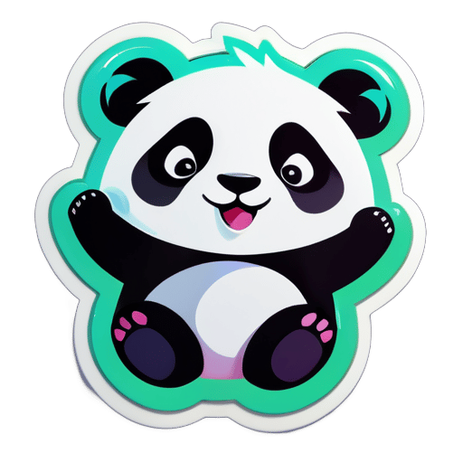 lustiger panda sticker
