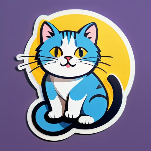 chat avec fil sticker