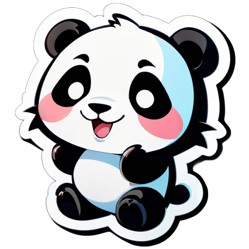 Panda mignon dessin animé sticker