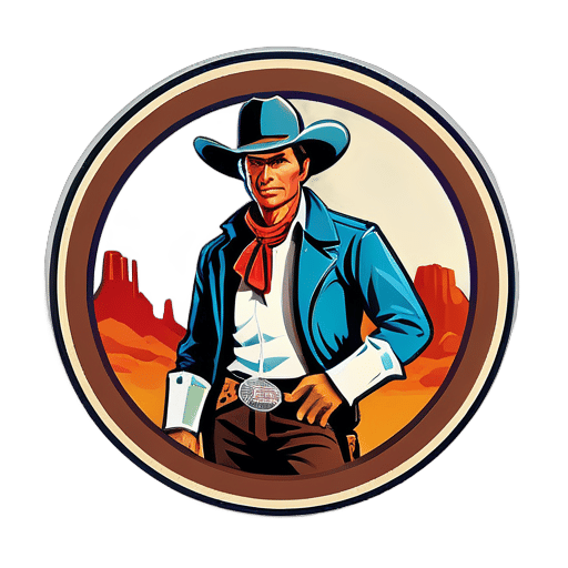 Estilo vaquero del oeste americano de inspiración retro sticker
