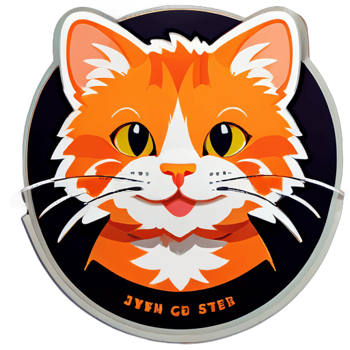 gato laranja sticker