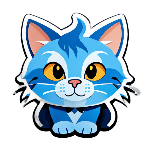 a 青い cat sticker