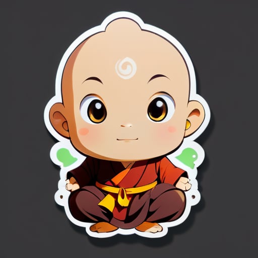 The wise little monk's whole body sticker