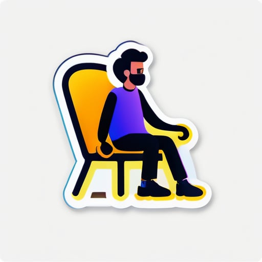 Generate person sitting in chair
 sticker