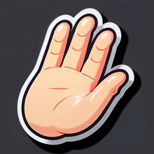 chubby hand waving byebye，in nintendo style sticker