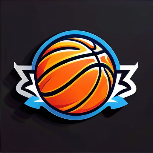 Most beatiful basketball logo design sticker