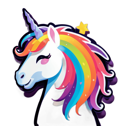 rainbow unicorn sticker sticker