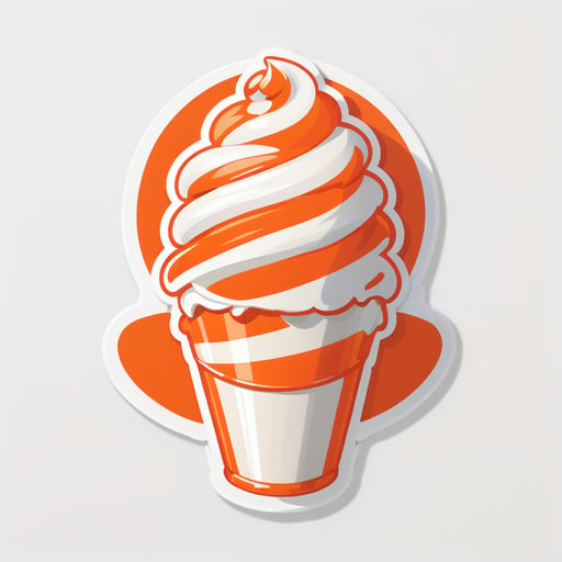 Classic Orange and White Striped Cone sticker