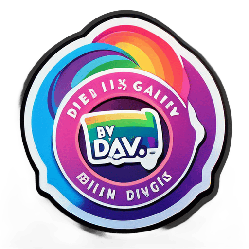 a logo with the quote " devin is gay" sticker