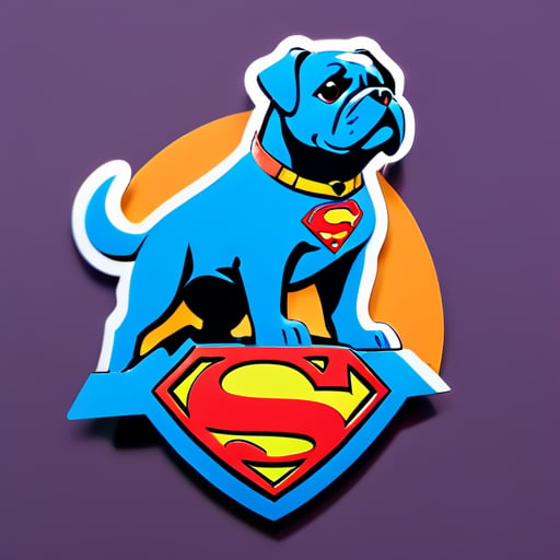 superman au sommet du chien sticker