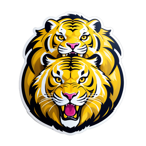 Tigres dorés et ronds sticker