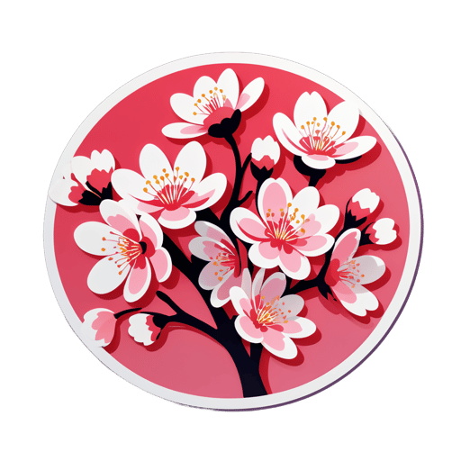 Blooming Cherry Blossoms sticker