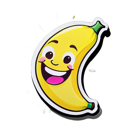 dibuja un plátano riendo sticker