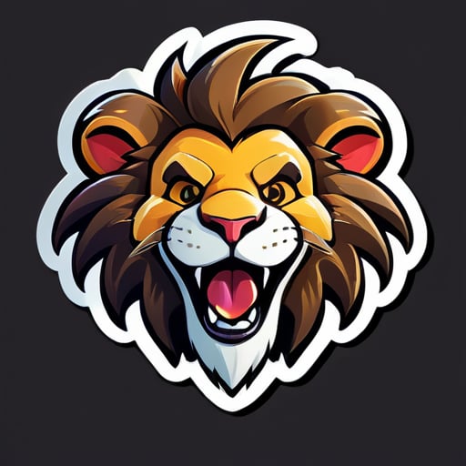 幸せなライオンのゲームロゴを作成する sticker