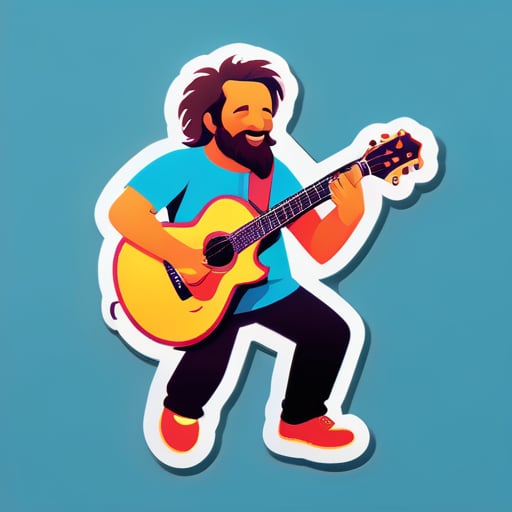God playing guitar
 sticker