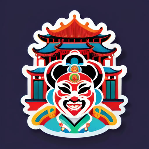 opera Bắc Kinh với Đền Thiên Đường sticker
