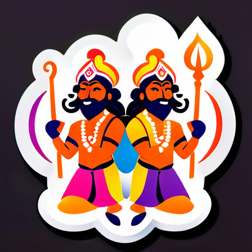 Make stiker for Shree ram And shree ram  devotee
 sticker