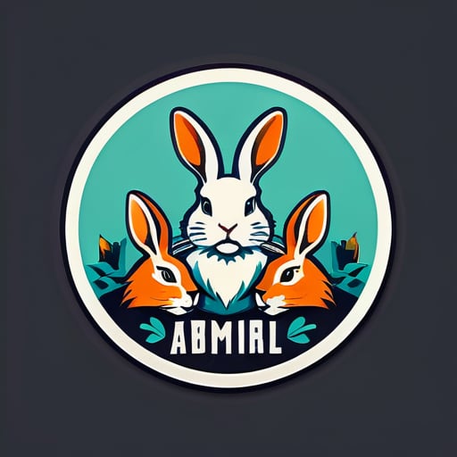 網站的舊兔子標誌 sticker