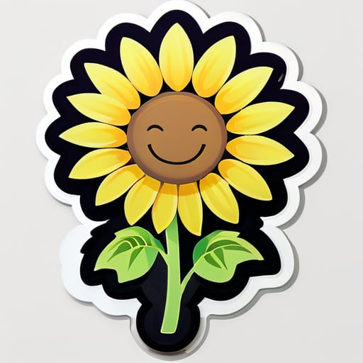 Um girassol alegre em flor sticker