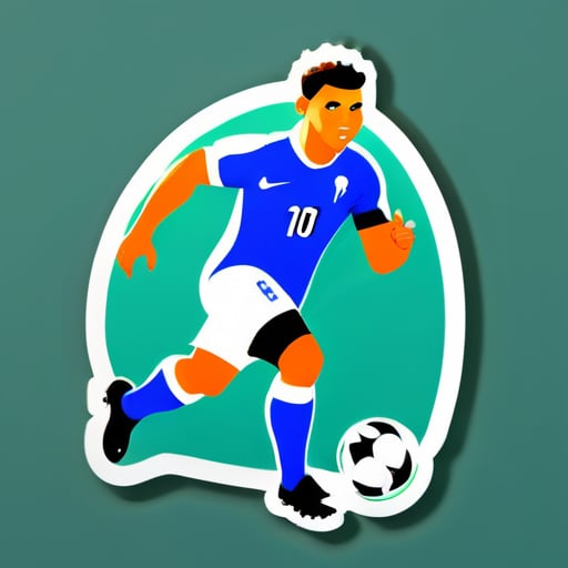 Ronaldo正在带着足球奔跑 sticker