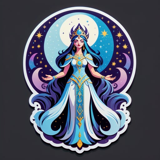 Mystical Moon Priestess sticker