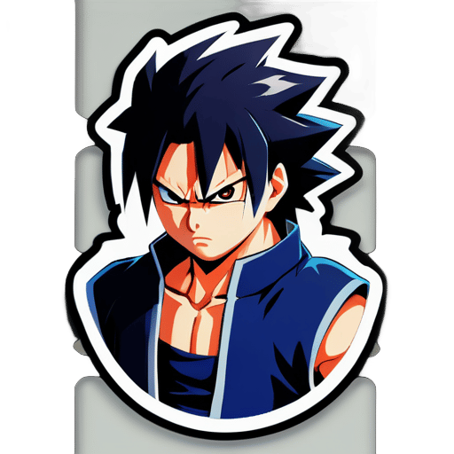 sasuke angry manga sticker