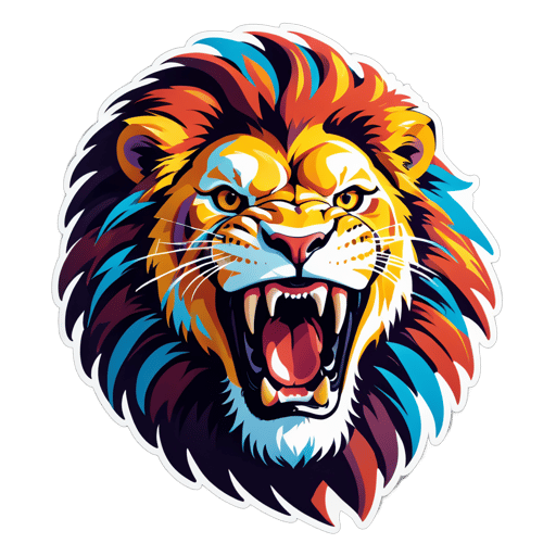 Lion rugissant sticker