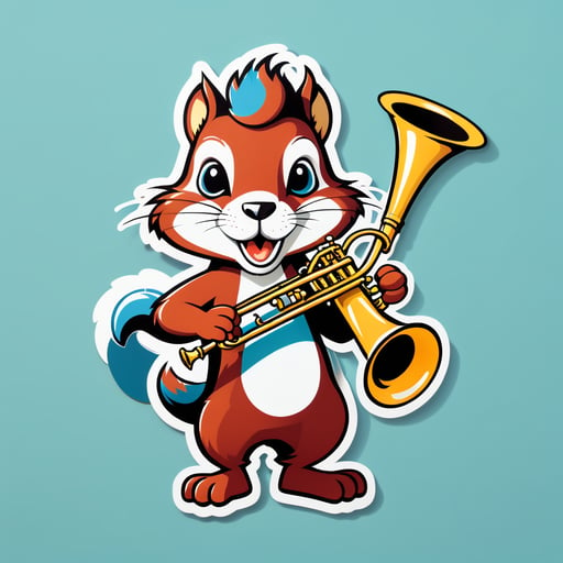 Ska Squirrel với Kèn Trumpet sticker